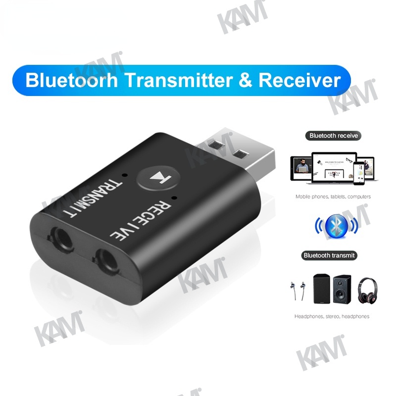 Usb Bluetooth 5.0 Mini 2 Trong 1 Với Cáp 3.5mm Cho Xe Hơi / Máy Tính / TV / Laptop