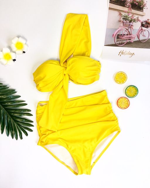 Bikini xoắn ngực choàng vai quần nhún( nhiều màu) | BigBuy360 - bigbuy360.vn