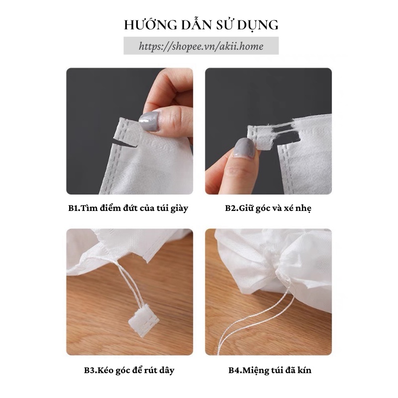 Túi Đựng Giày Du Lịch Vải Không Dệt, Dây Rút Tiện Lợi Akii Home TD30