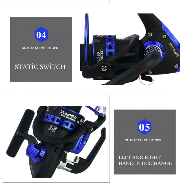 Máy Câu Cá 13+1 5.2:1 BK1000-7000 Series Chuyên Nghiệp Chất Lượng Cao