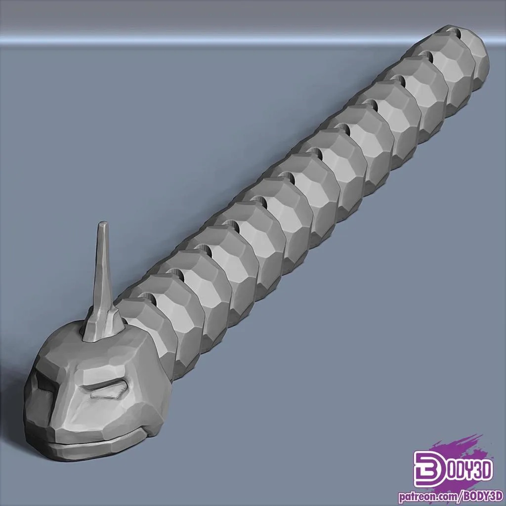 Pokemon Onix in 3d có khớp nối di chuyển thay đổi hình dạng siêu ngầu