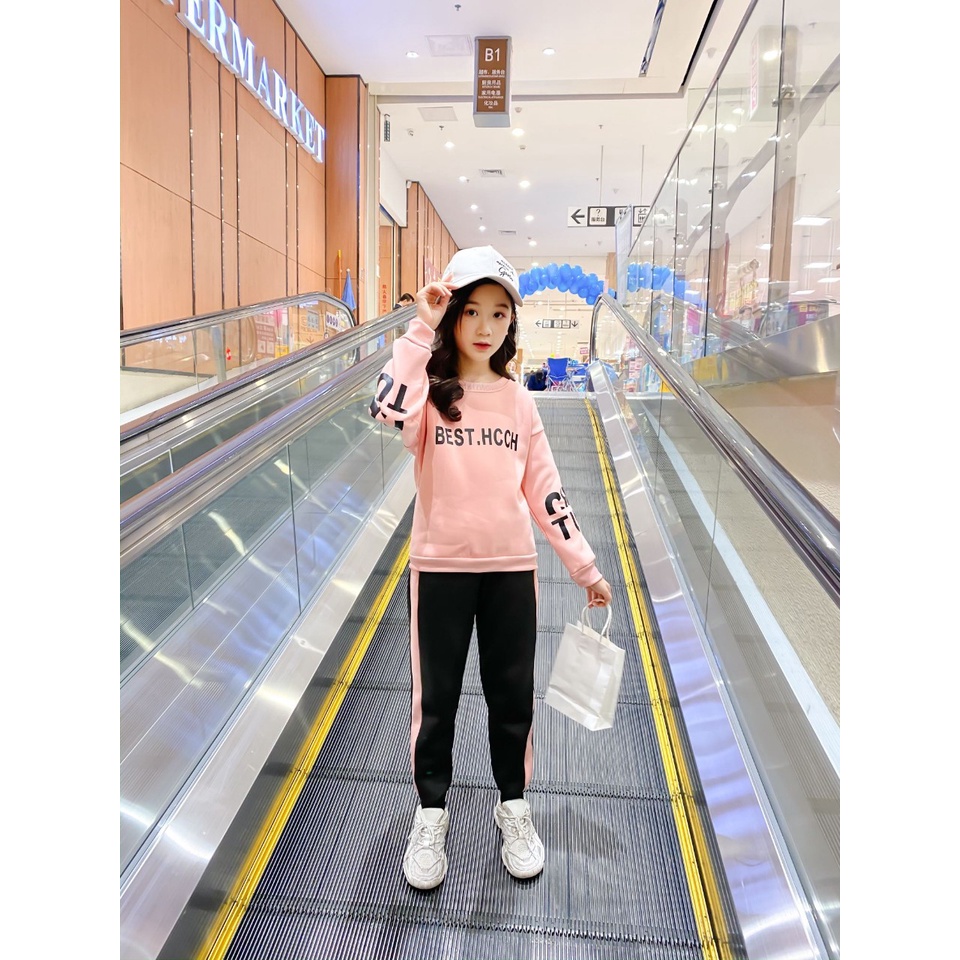 Set bộ quần áo thu đông trẻ em 14-45kg dành cho bé gái mẫu BEST đáng yêu,xinh xắn. MA78