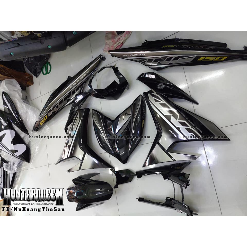 Tem Exciter 150. Tem MX king, xe đen, tem bạc. Chất liệu candy. Chỉnh sửa theo yêu cầu. Sắc nét, bền màu, chống nước