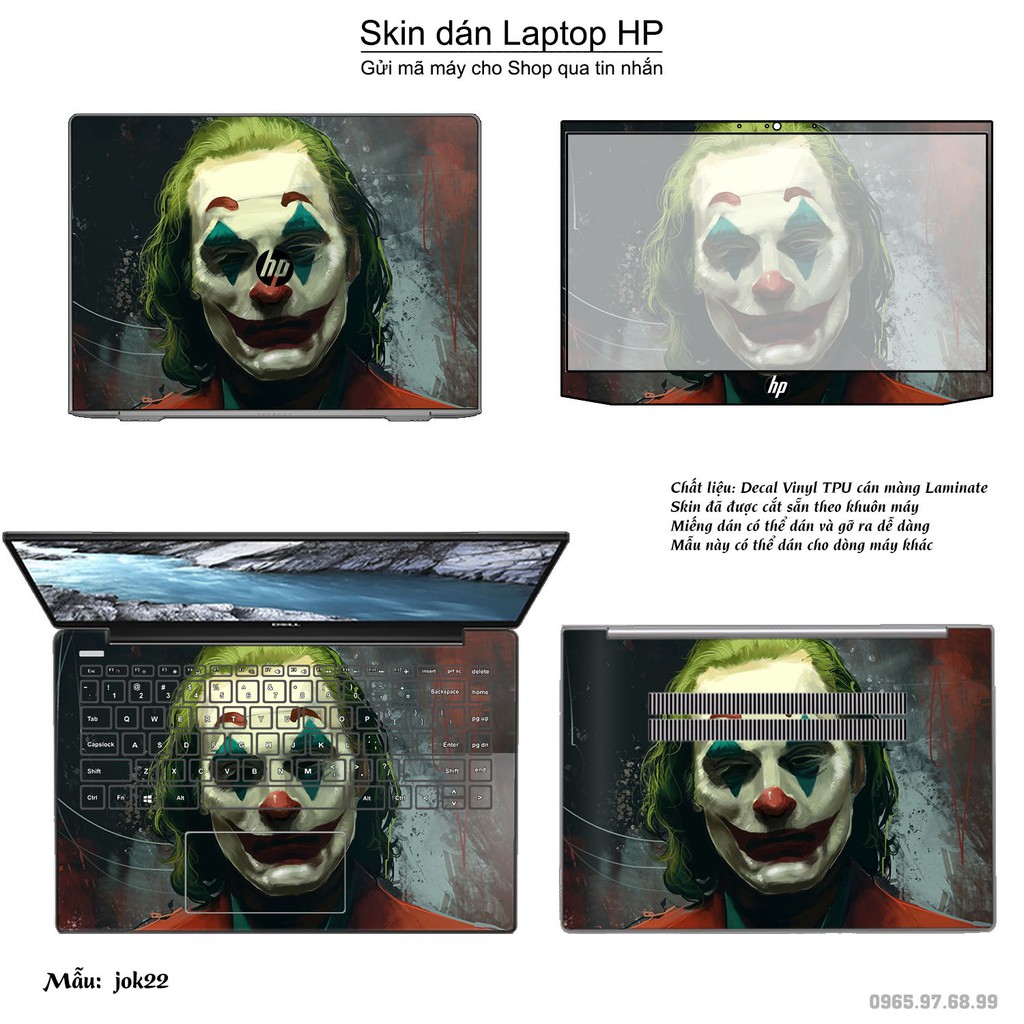 Skin dán Laptop HP in hình Joker _nhiều mẫu 3 (inbox mã máy cho Shop)