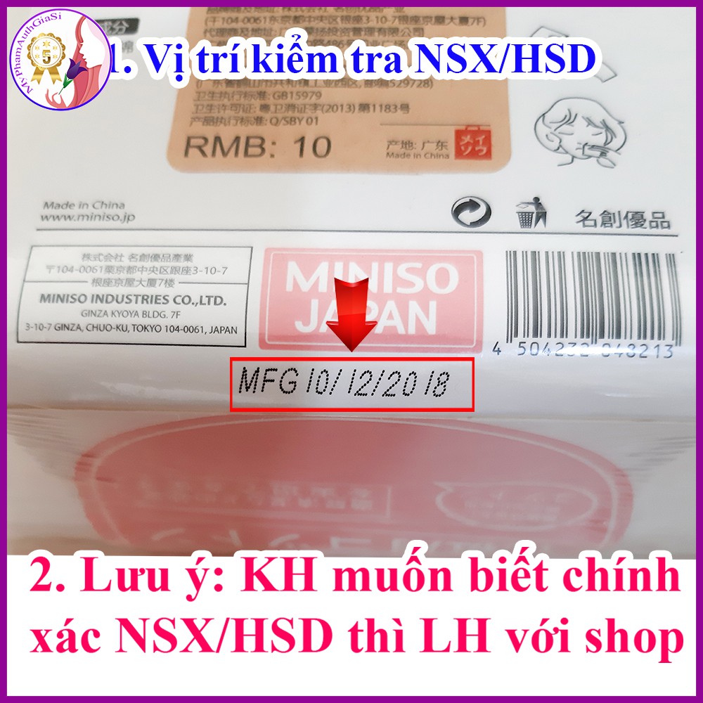 Hộp bông tẩy trang miniso cotton tự nhiên nhật bản