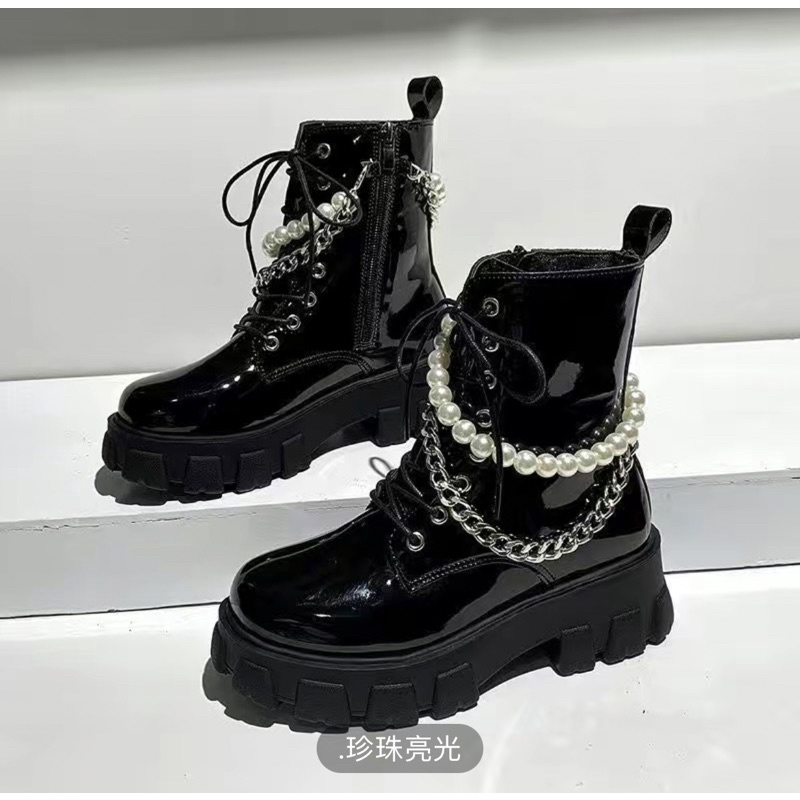 Boot nữ phong cách dây xích ngọc