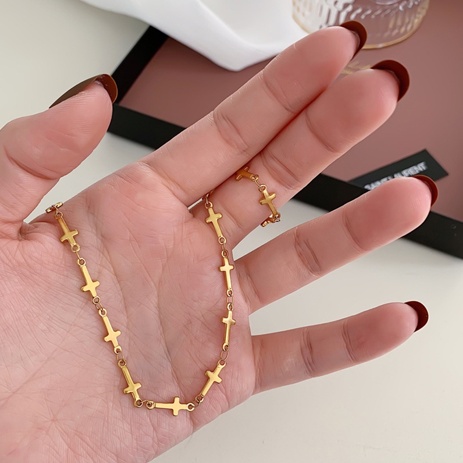 Dây chuyền choker layer cross SIÊU HOTTREND 2022 cam kết k phai rỉ