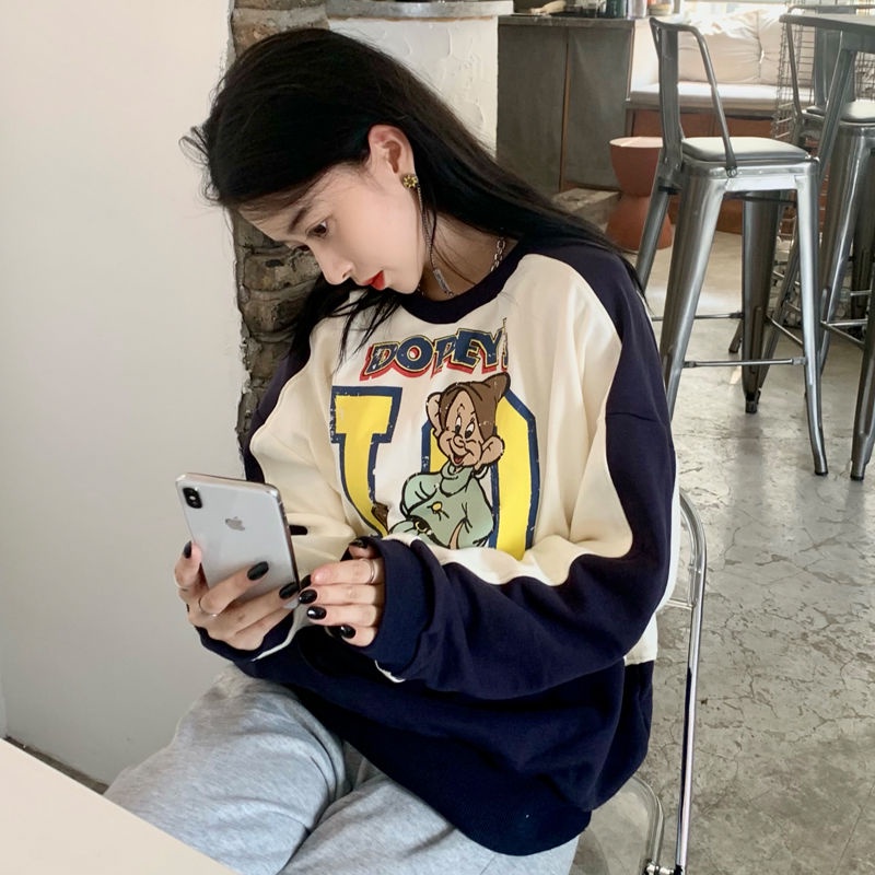 Áo Sweater mỏng dáng rộng giả hai lớp thời trang xuân thu cho nữ | BigBuy360 - bigbuy360.vn