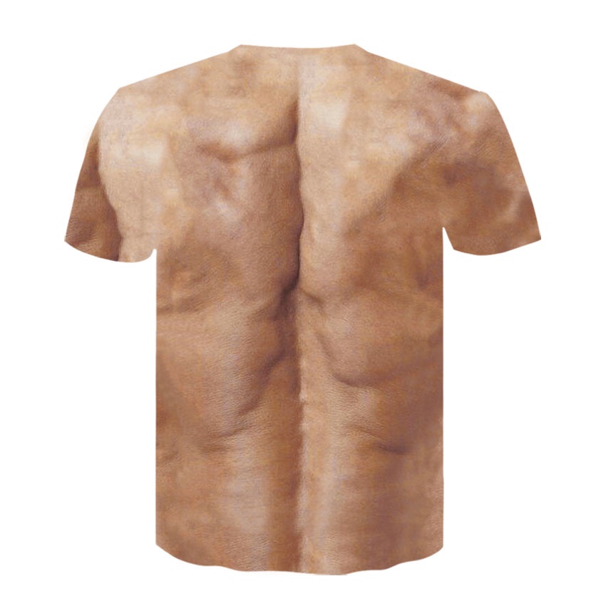 Áo Thun Tay Ngắn In Họa Tiết Cơ Bắp 3D Vui Nhộn Thời Trang Mùa Hè Cho Nam