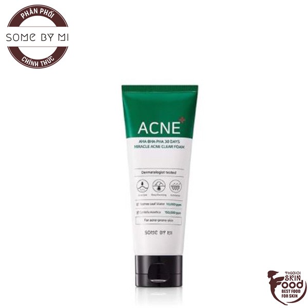 Sữa Rửa Mặt "Thần Kỳ" Some By Mi AHA-BHA-PHA 30 Days Miracel Acne Clear Foam 100ml