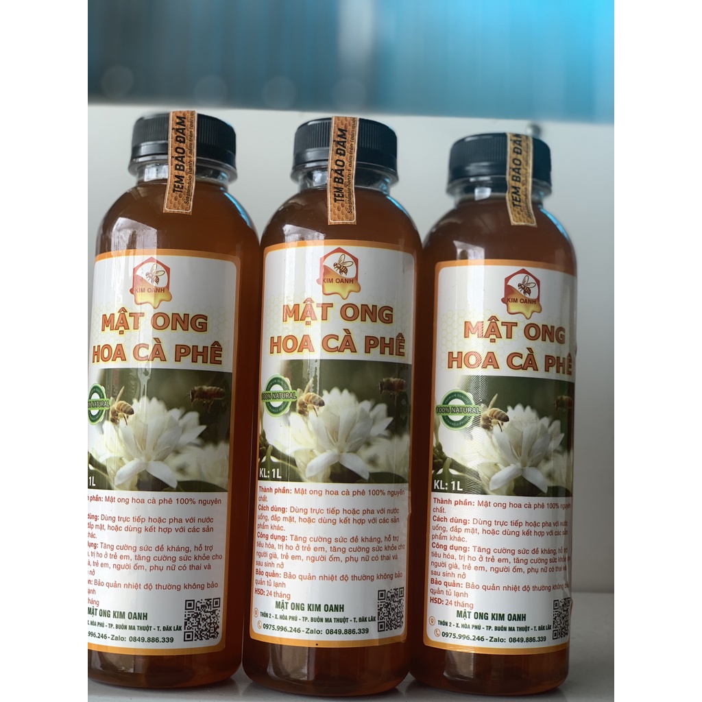 Mật ong hoa cà phê nguyên chất đặc sản tây Nguyên chai 500ml