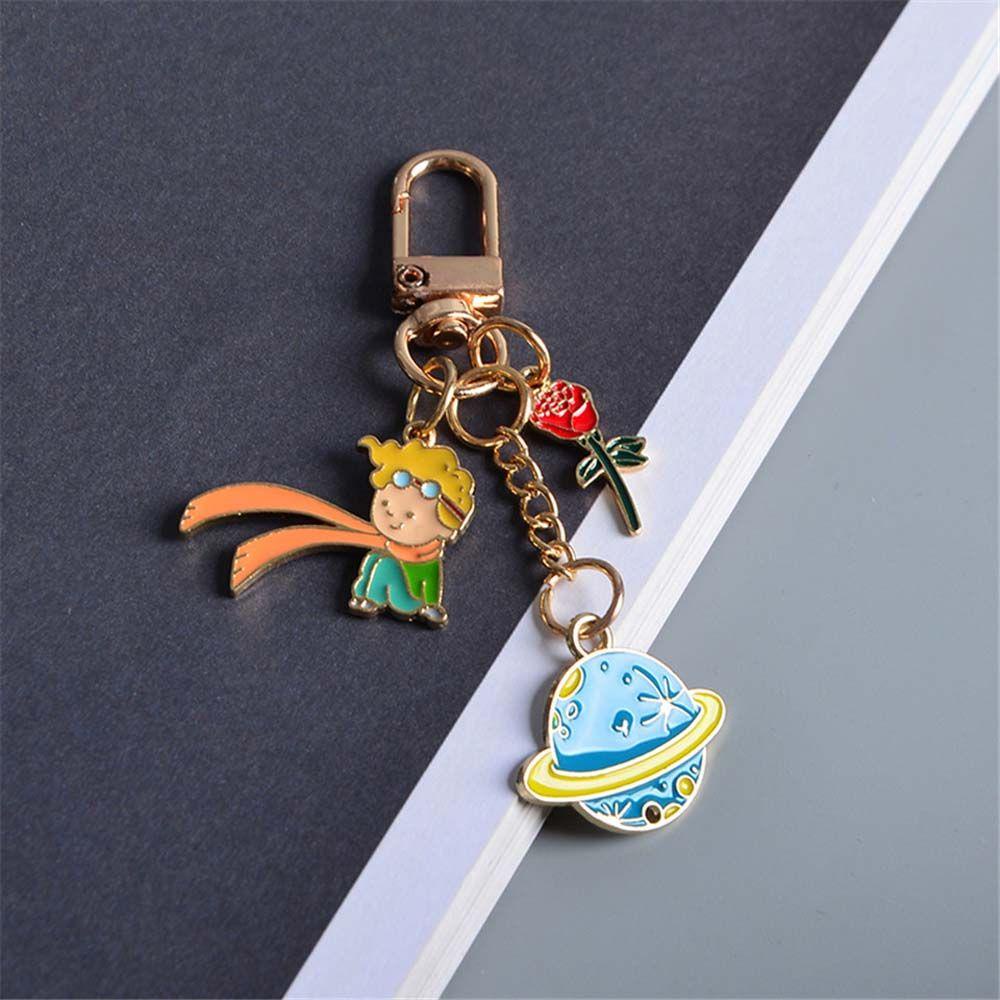 Jarred Little Prince INS Móc Chìa Khóa Trang Trí Nội Thất Xe Hơi Họa Tiết Hoàng Tử Bé Bầu Trời Đầy Sao Hợp Thời Trang