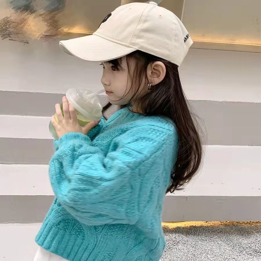 Áo sweater dày cổ tròn thiết kế thời trang phong cách Hàn Quốc dành cho bé gái