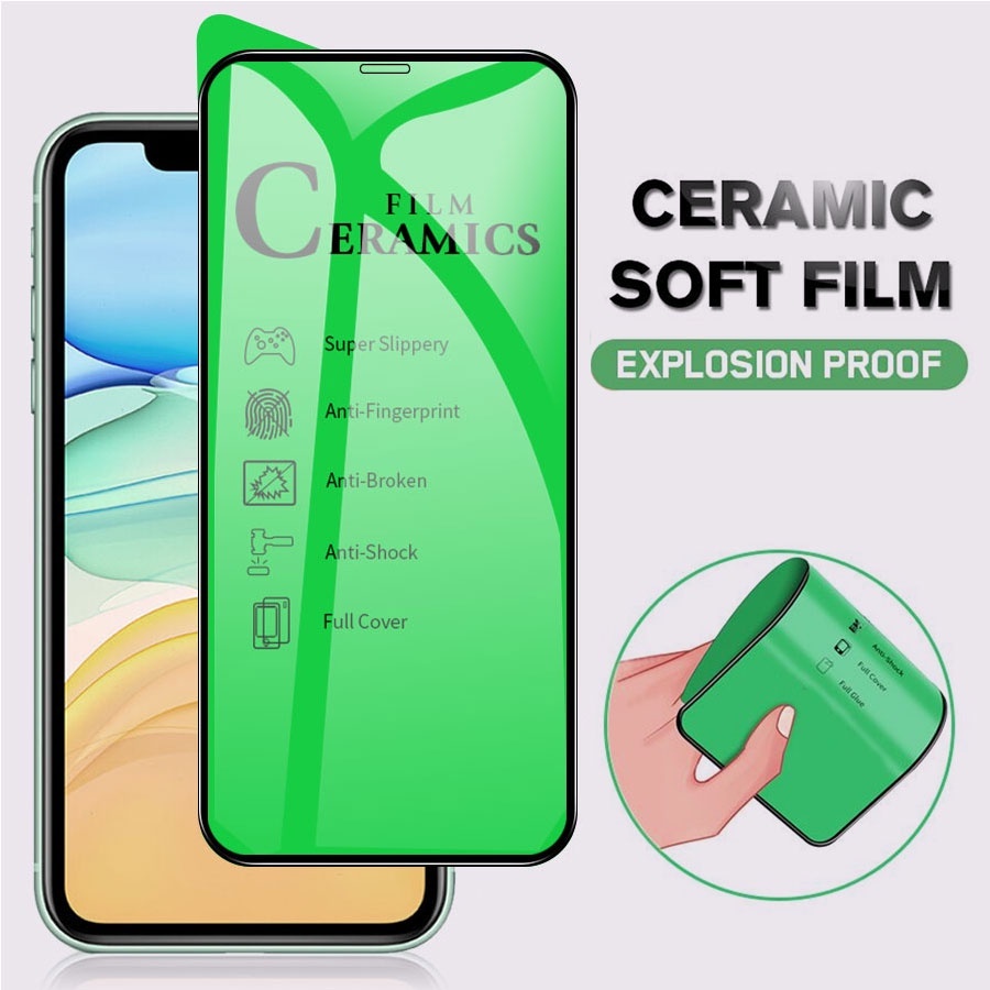 Miếng dán bảo vệ màn hình 11D bằng gốm dẻo mỏng trong suốt thích hợp cho iPhone 7 8 6 6splus X Xs Max Xr 11 12pro Se2020