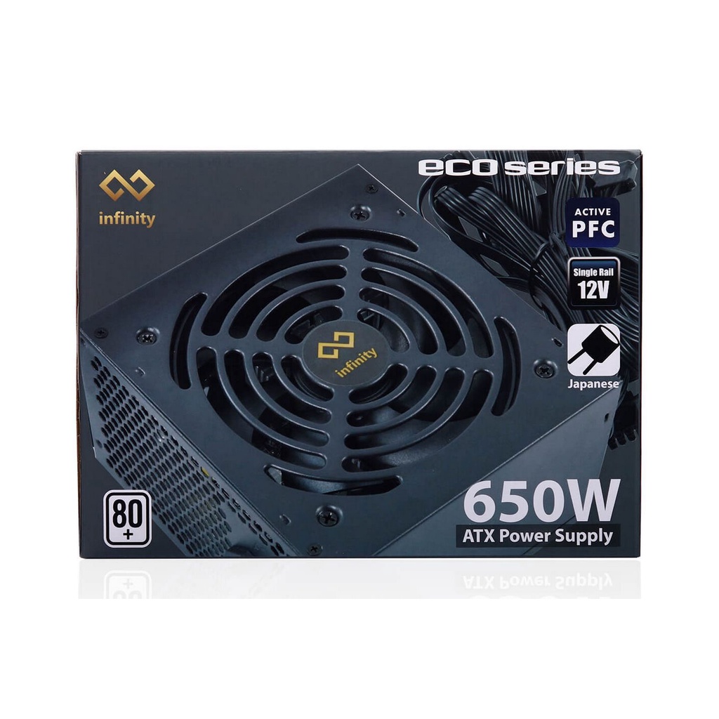 Nguồn Máy Tính Infinity ECO 650W (80 Plus/Active PFC/Single Rail) - Bảo hành 36 Tháng