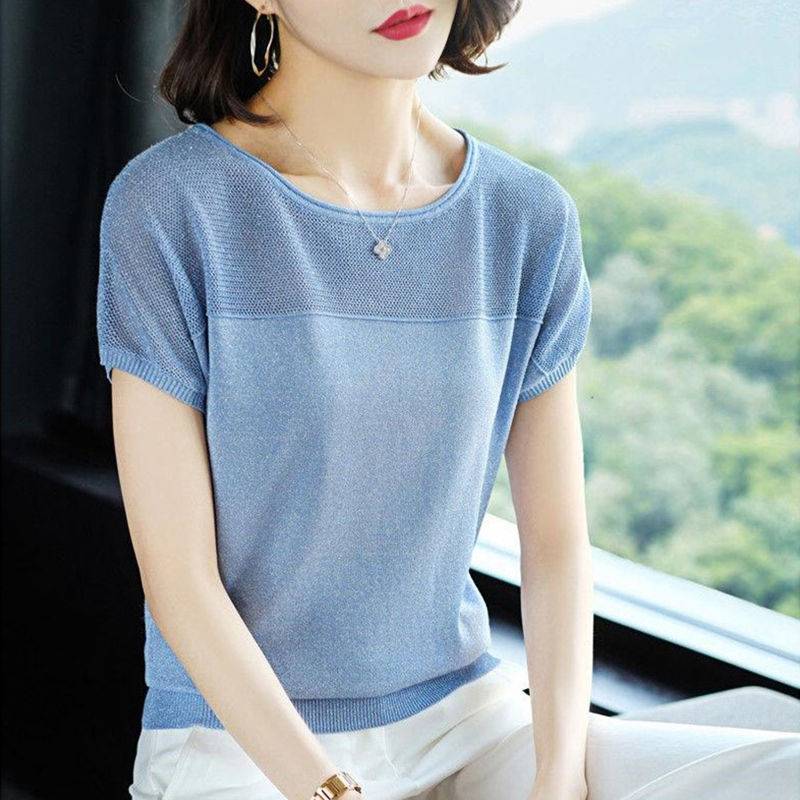 Áo Thun Nữ Ngắn Tay Cổ Tròn Thời Trang Hàn