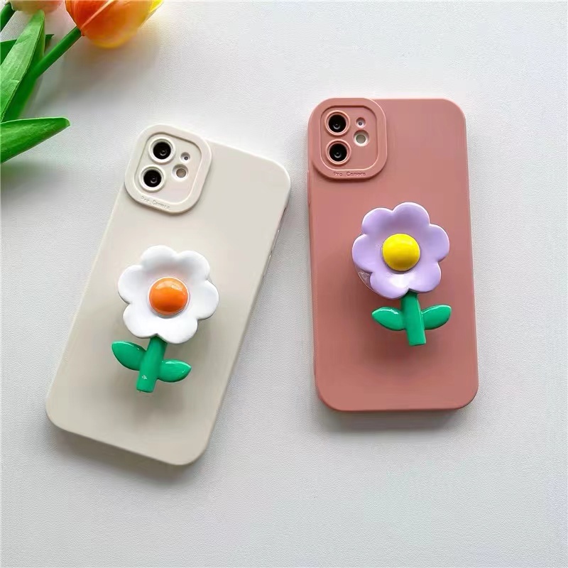 Ốp Điện Thoại Có Vòng Đỡ Hình Hoa 3D Cho Samsung Galaxy A11 A12 A20 A30 A50 A51 A71 A72 A52 A22 4G 5G A10S A20S A02 A03S A21S