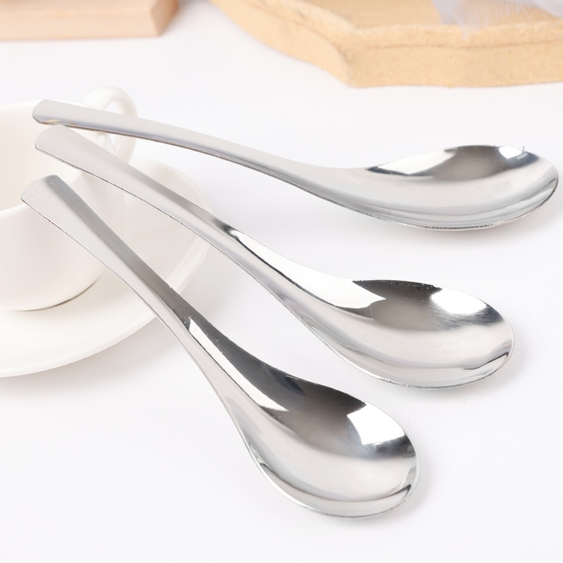 Muỗng Ăn Súp Bằng Thép Không Gỉ Tráng Gương Dung Tích Lớn Phong Cách Trung Hoa