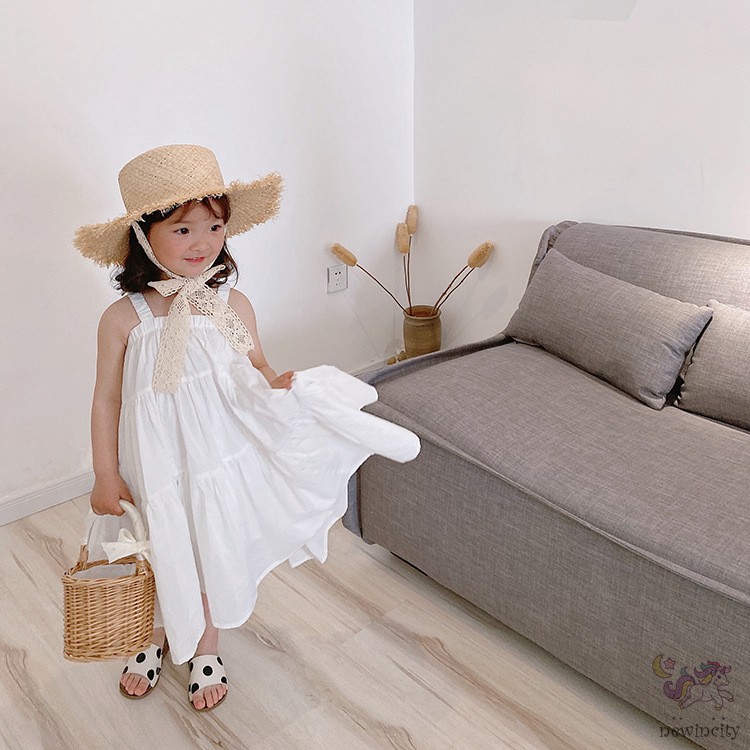  Đầm Chất Liệu Vải Cotton Dễ Thương Xinh Xắn Thời Trang Hàn Quốc Cho Bé