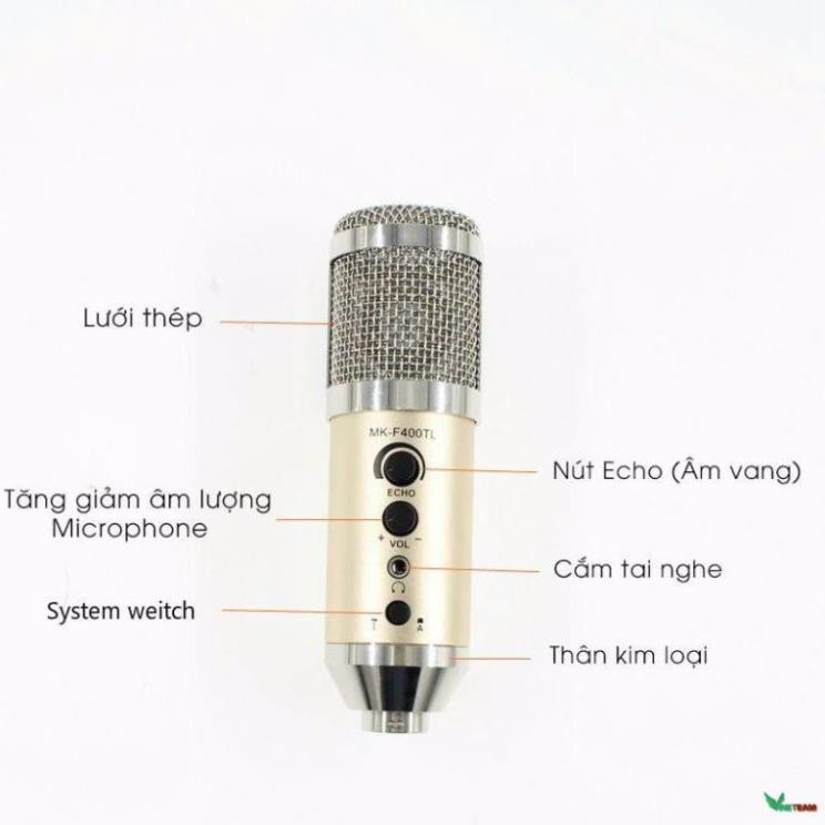 Micro livestream 3trong1 MK-F500TL BH 6 tháng - Micro thu âm cho điện thoại và máy tính MK F500TL - Micro karaoke F500