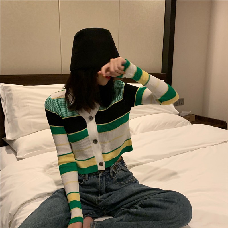 [SẴN] Áo croptop tay dài kết hợp khoác Ulzzang Quảng Châu AT24hh