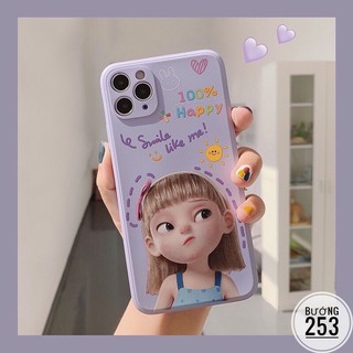 Ốp lưng Iphone silicon cô gái Happy N4