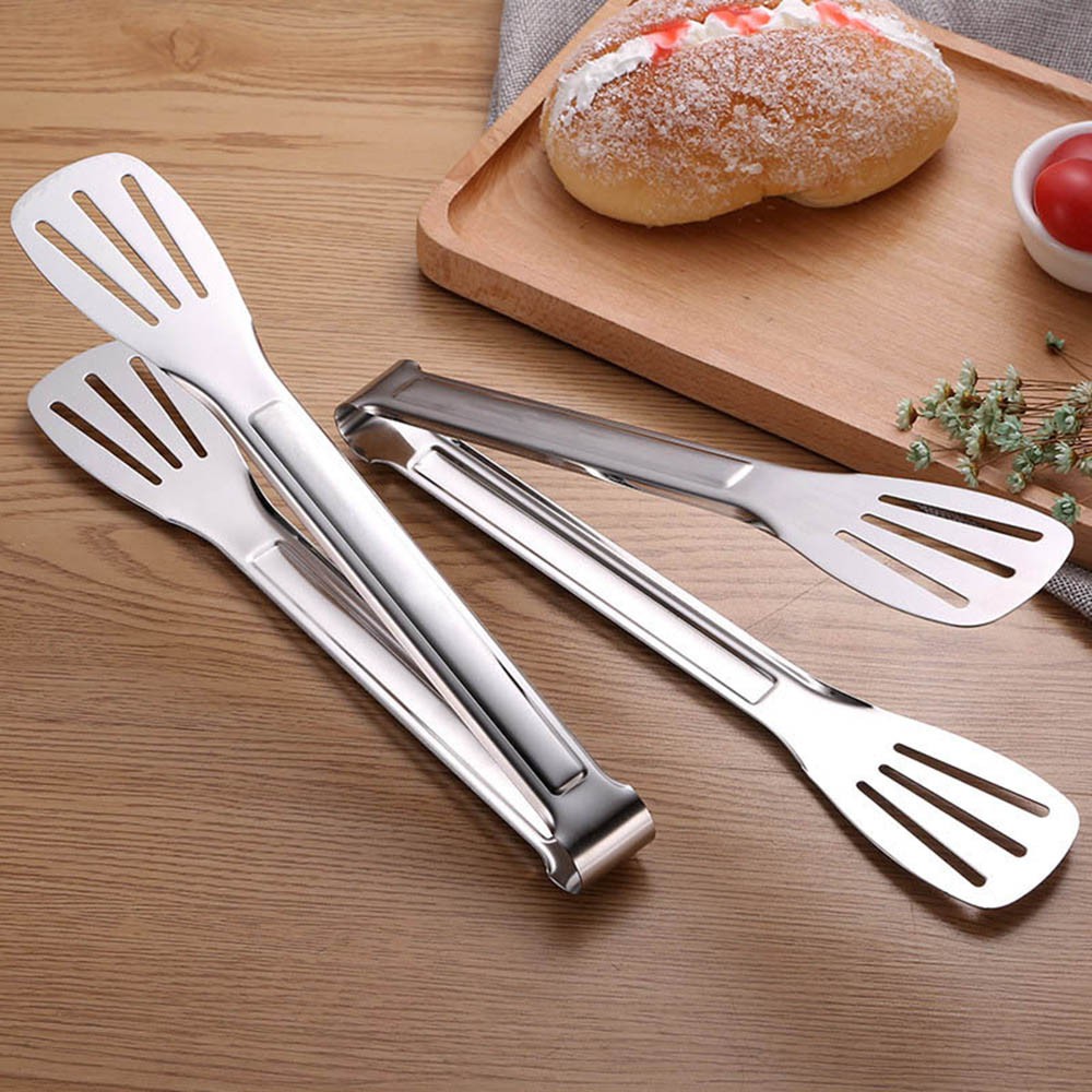 EPOCH Pizza Food Tongs Server BBQ Kitchen Utensils Serving Cooking Tools Anti Heat Bread Clip Dessert Stainless Steel/Multicolor