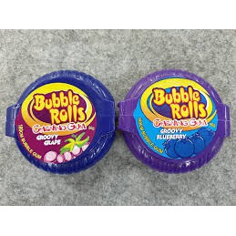 Combo 2 Kẹo Cao Su Hubba Bubba bubble rolls chewing gum vị Nho & Việt Quất dài 180cm