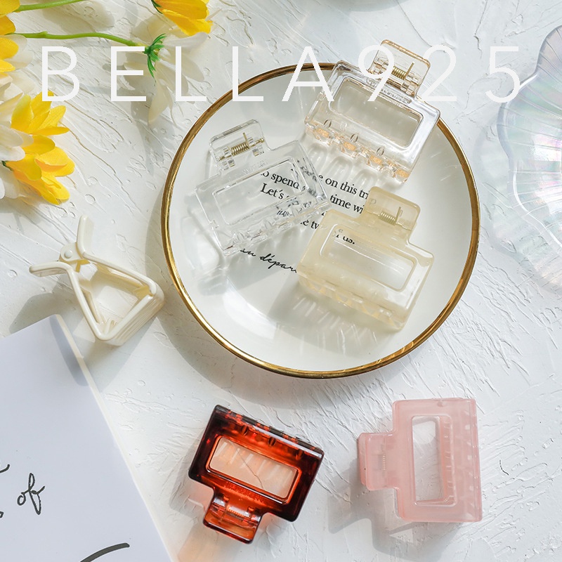 Kẹp càng cua Bella 925 cạp tóc chữ nhật nhỏ phong cách Hàn Quốc