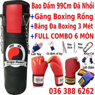 Bao cát tập đấm bốc boxing mma 100cm đã nhồi sẵn ruột tặng găng đấm bốc rồng đỏ,Thiết bị tập đấm bốc dành cho dân chuyên