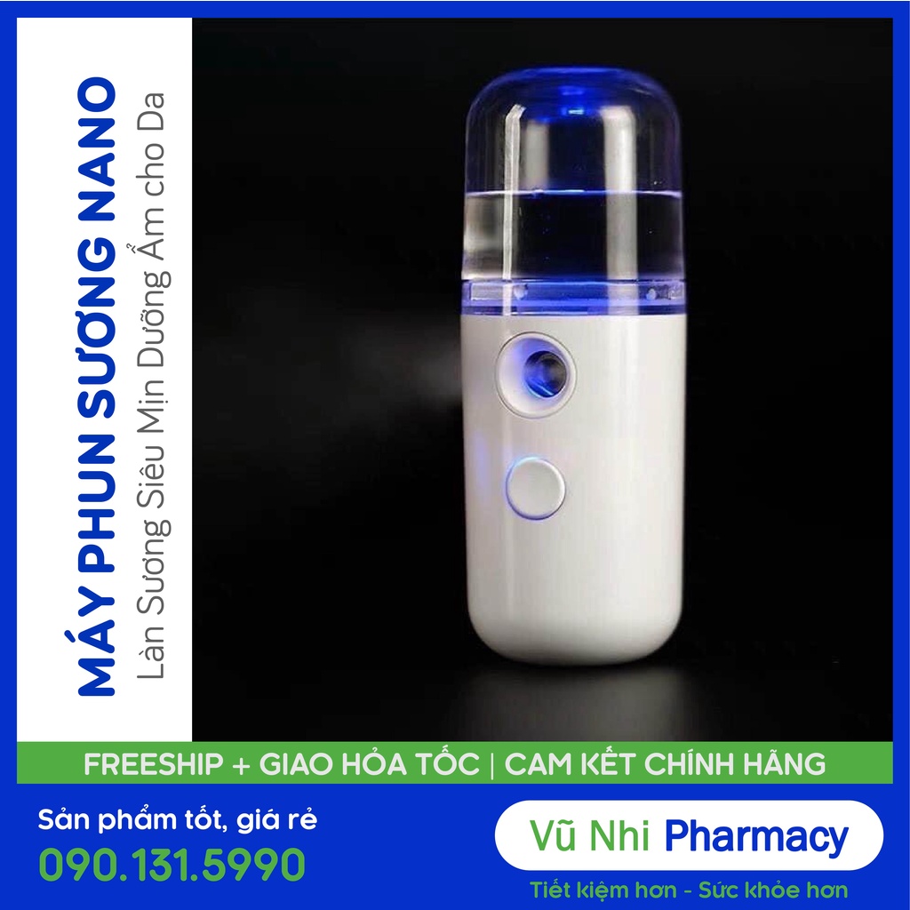 Máy Phun Sương Xông Hơi Mặt NaNo Mini Cầm Tay Hỗ Trợ Dưỡng Da Cấp Nước Tối Đa