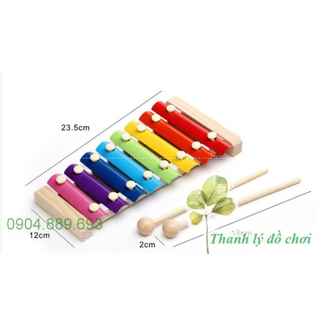 Đồ chơi gỗ đàn piano xylophone 8 thanh cho bé