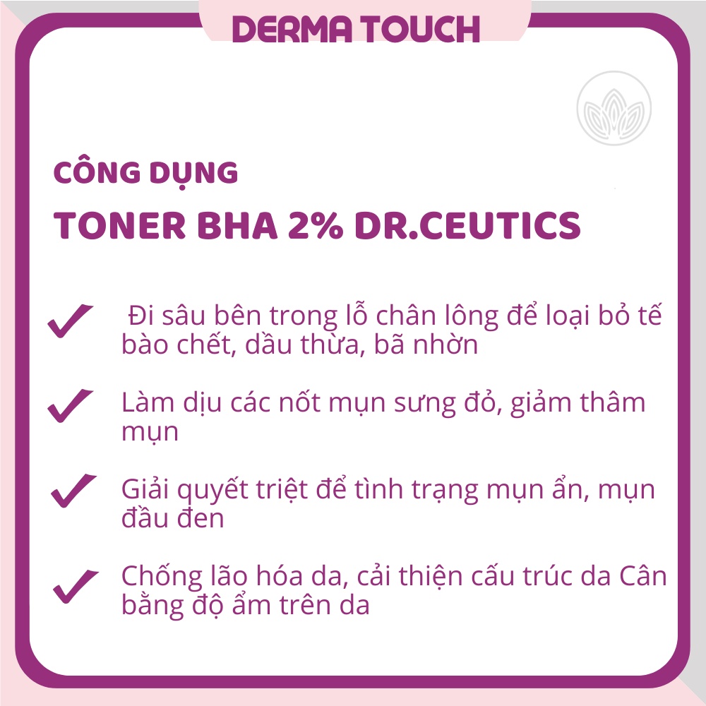 Toner 2% BHA DrCeutics-Tẩy Tế Bào Chết, Làm Sạch Sâu, Hỗ Trợ Giảm Mụn-𝐀𝐥𝐜𝐨𝐡𝐨𝐥𝐢𝐜 𝐁𝐡𝐚 𝟐% 𝐓𝐡𝐞𝐫𝐚𝐩𝐲-𝐀𝐪𝐮𝐚𝐥𝐢𝐜 HerbalToner 200mL