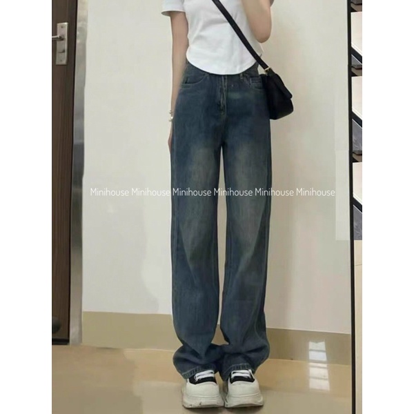 Quần jeans lưng cao ống rộng màu RETRO | BigBuy360 - bigbuy360.vn