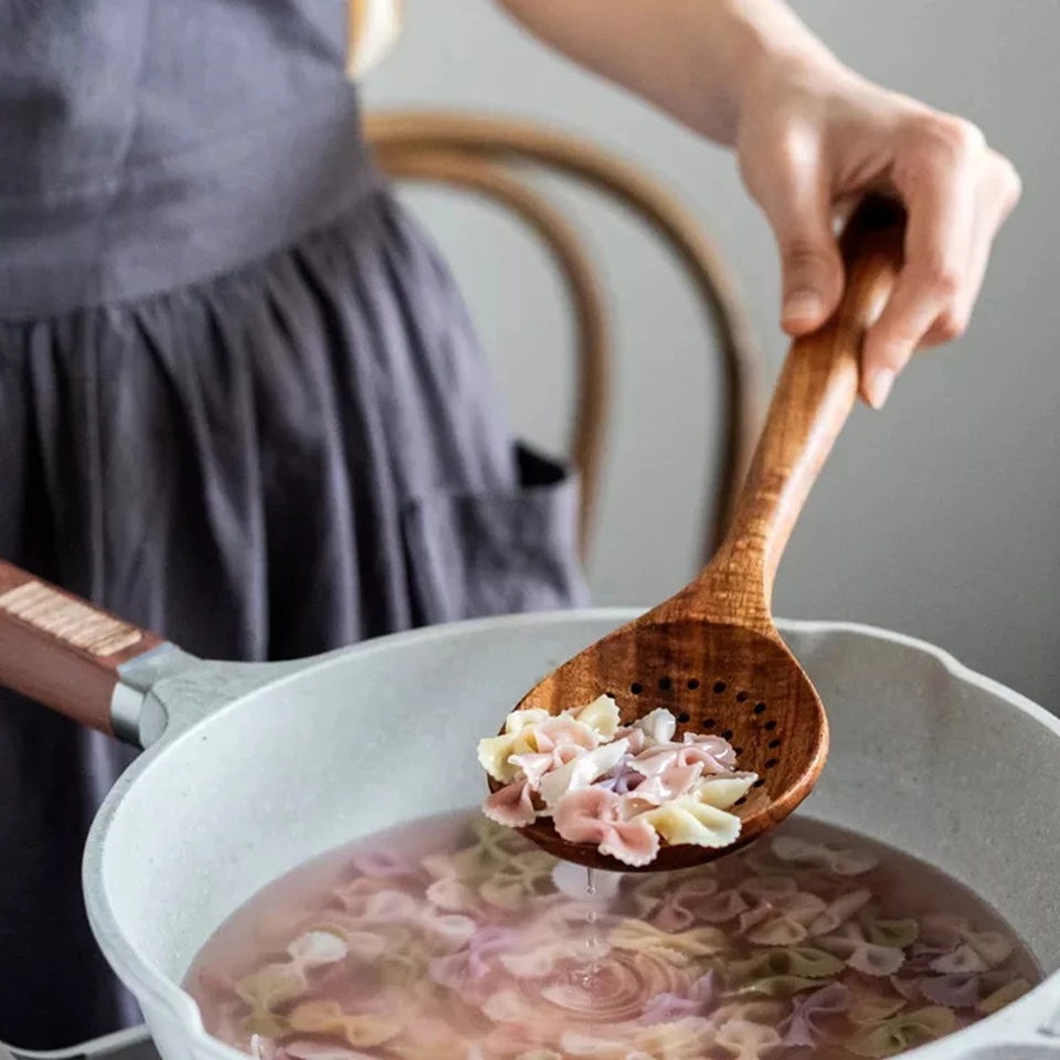 Bộ Dụng Cụ Nấu Ăn Bằng Gỗ Chống Dính / Dụng Cụ Nấu Ăn Tiện Lợi