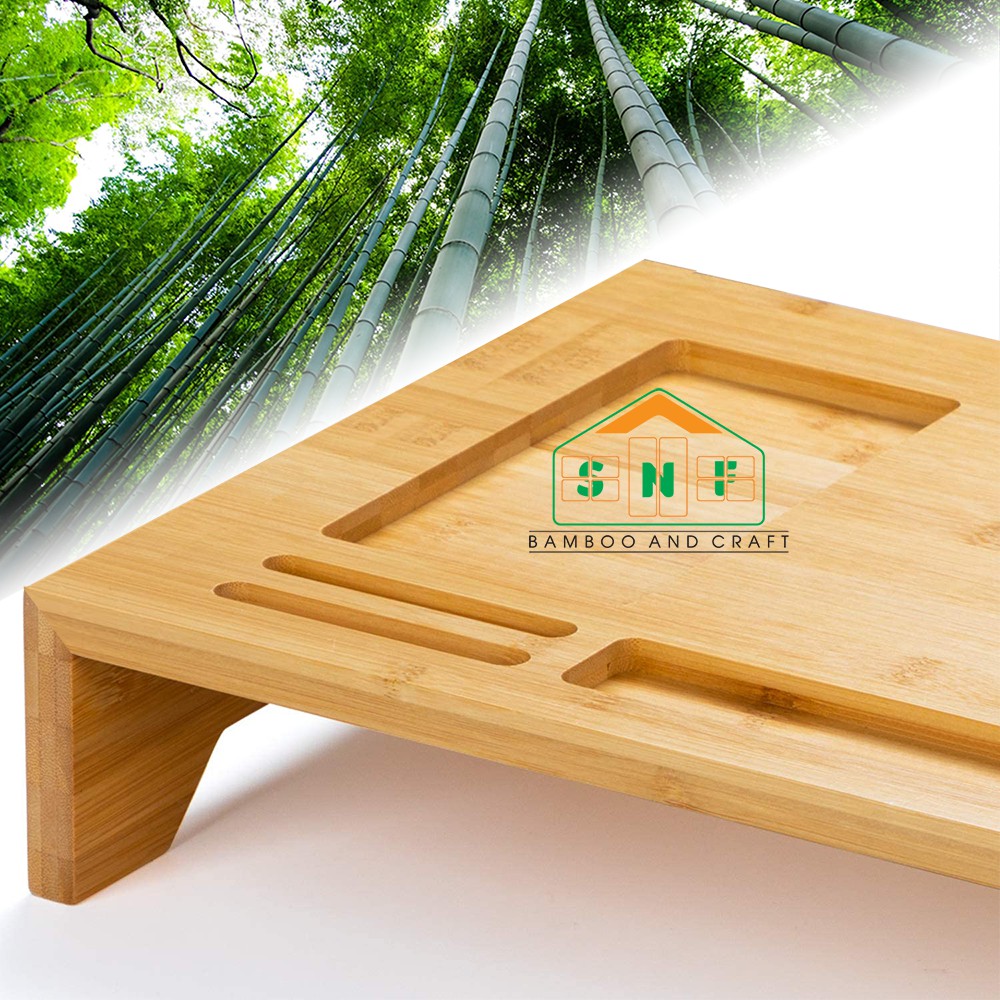 Kệ Đỡ Màn Hình Máy Tính Monitor Để Bàn Làm Việc Bằng Gỗ Tre Tự Nhiên Việt Nam - SNF Bamboo and Craft