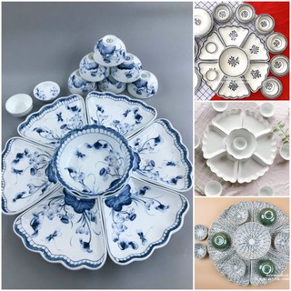 BỘ BÁT ĐĨA HOA MẶT TRỜI BÁT TRÀNG