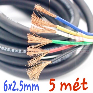 Dây loa 6 ruột 2.5mm combo 5m đồng nguyên chất dây mềm dẻo chất lượng