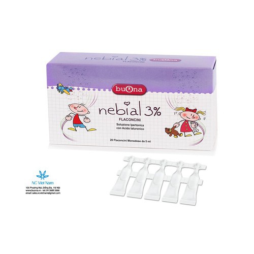 NƯỚC MUỐI ƯU TRƯƠNG 3% NHẬP KHẨU Ý - NEBIAL 3% NHỎ MŨI