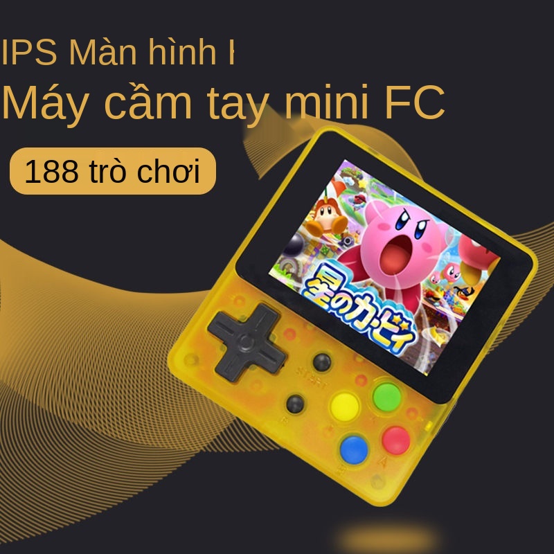 ✠☁Dragon King Mini FC Màn hình IPS hoài cổ Máy điều khiển trò chơi cầm tay 8 bit tương phản Super Mary màu đỏ và trắng đ