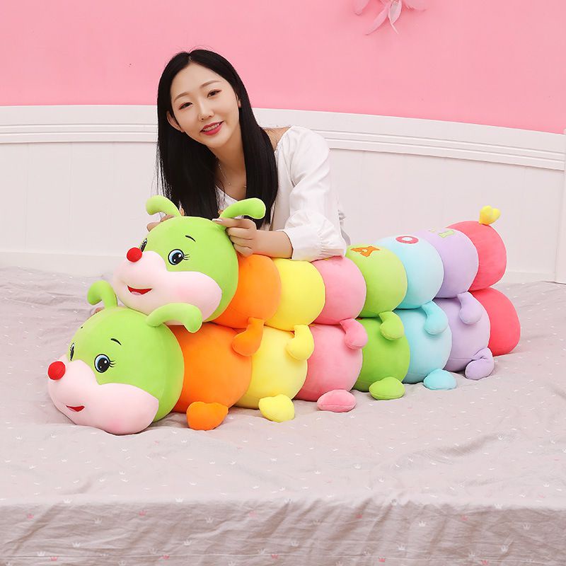 Gối ôm dài hình sâu bướm nhồi bông mềm nhiều màu dễ thương cho bé