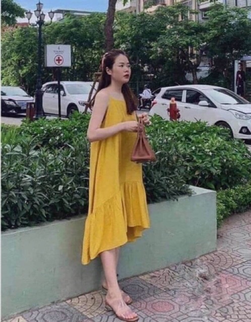 Váy maxi 2 dây đuôi cá vạt chất đũi 3 màu siêu xinh | BigBuy360 - bigbuy360.vn