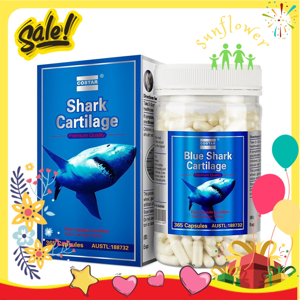 Hỗ trợ xương khớp Sụn Vi Cá Mập Costar 750mg Shark Cartilage 365 Viên Của Úc