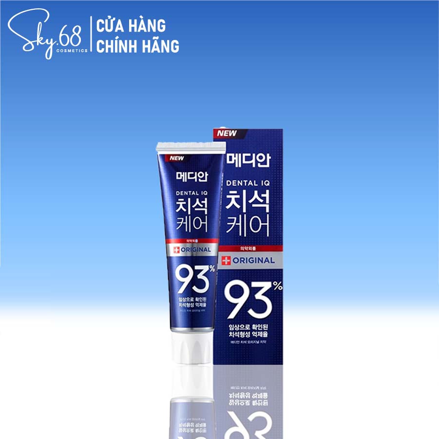 Kem Đánh Răng Giúp Trắng Răng, Sạch Mảng Bám Hương Chanh Median Dental IQ 93% Breath Care 120g-Xanh Biển