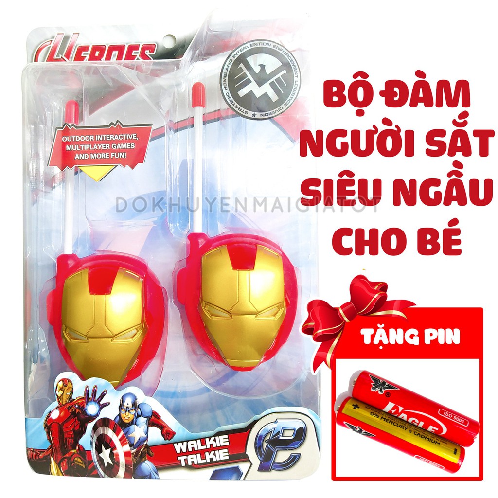 Đồ chơi cho bé trai bộ đàm đồ chơi set 2 cái nhân vật người sắt màu đỏ tặng kèm 4 pin 3A - Đồ khuyến mãi giá tốt