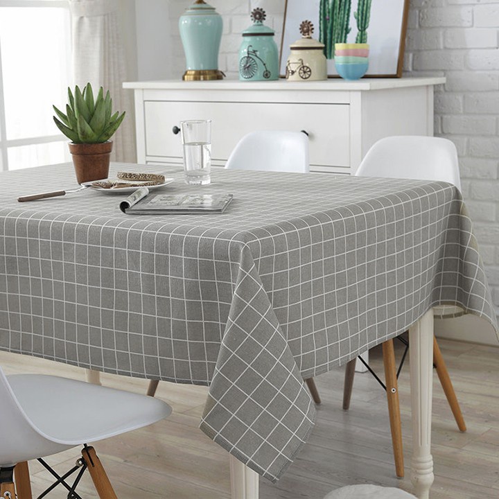 Khăn Trải Bàn Caro Vintage Hàn Quốc Picnic Dã Ngoại Decor Phông Nền Chụp Ảnh PVC Chống Thấm Nước