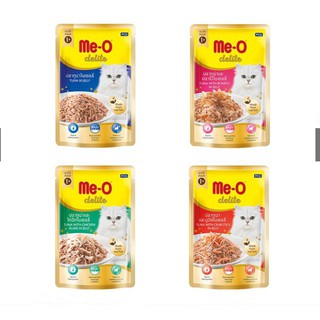 THỨC ĂN PATE CHO MÈO Me-O delite Dạng Pate Vị cá ngừ với cá ngừ sọc dưa nấu đông Gói 70g Xuất xứ Thái Lan
