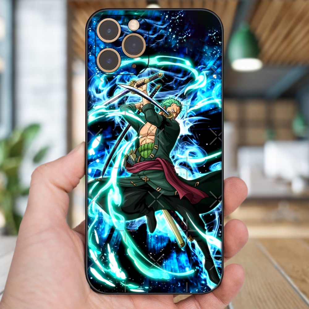 Ốp lưng iPhone 11 Pro dẻo đen cạnh vuông in hình Zoro One Piece