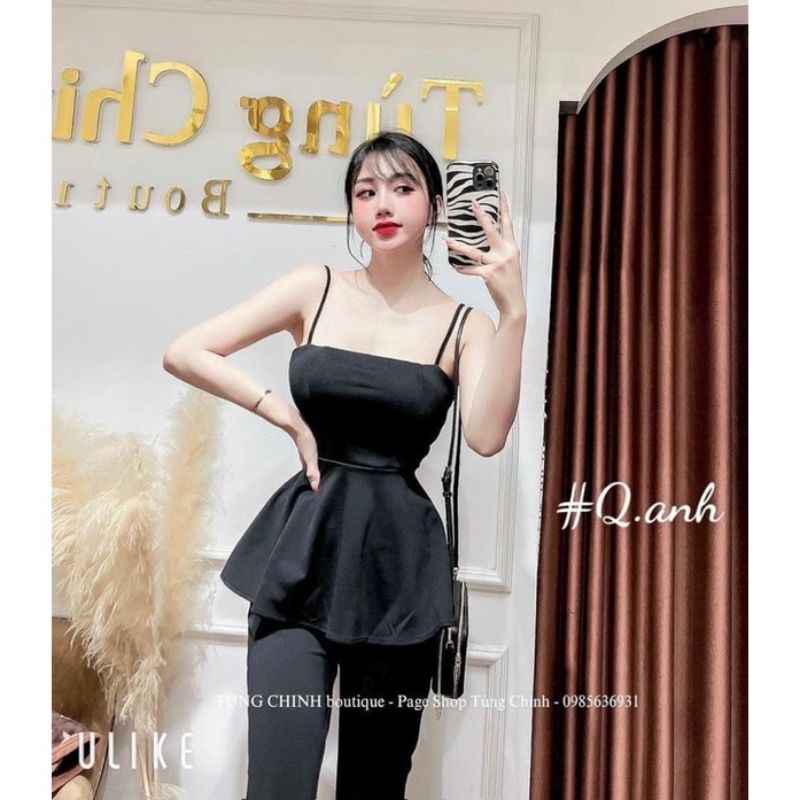 Set quần ống Loe + áo peplum xòe