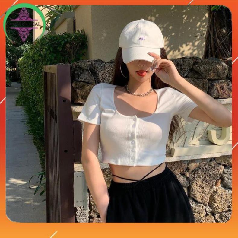 Áo croptop nữ kiểu cúc , áo croptop ôm body siêu xinh Freesize XD_OFFICAEL CR04 | BigBuy360 - bigbuy360.vn